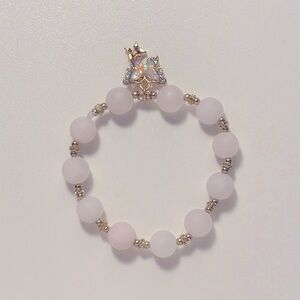 Matte beads and gold butterfly charm